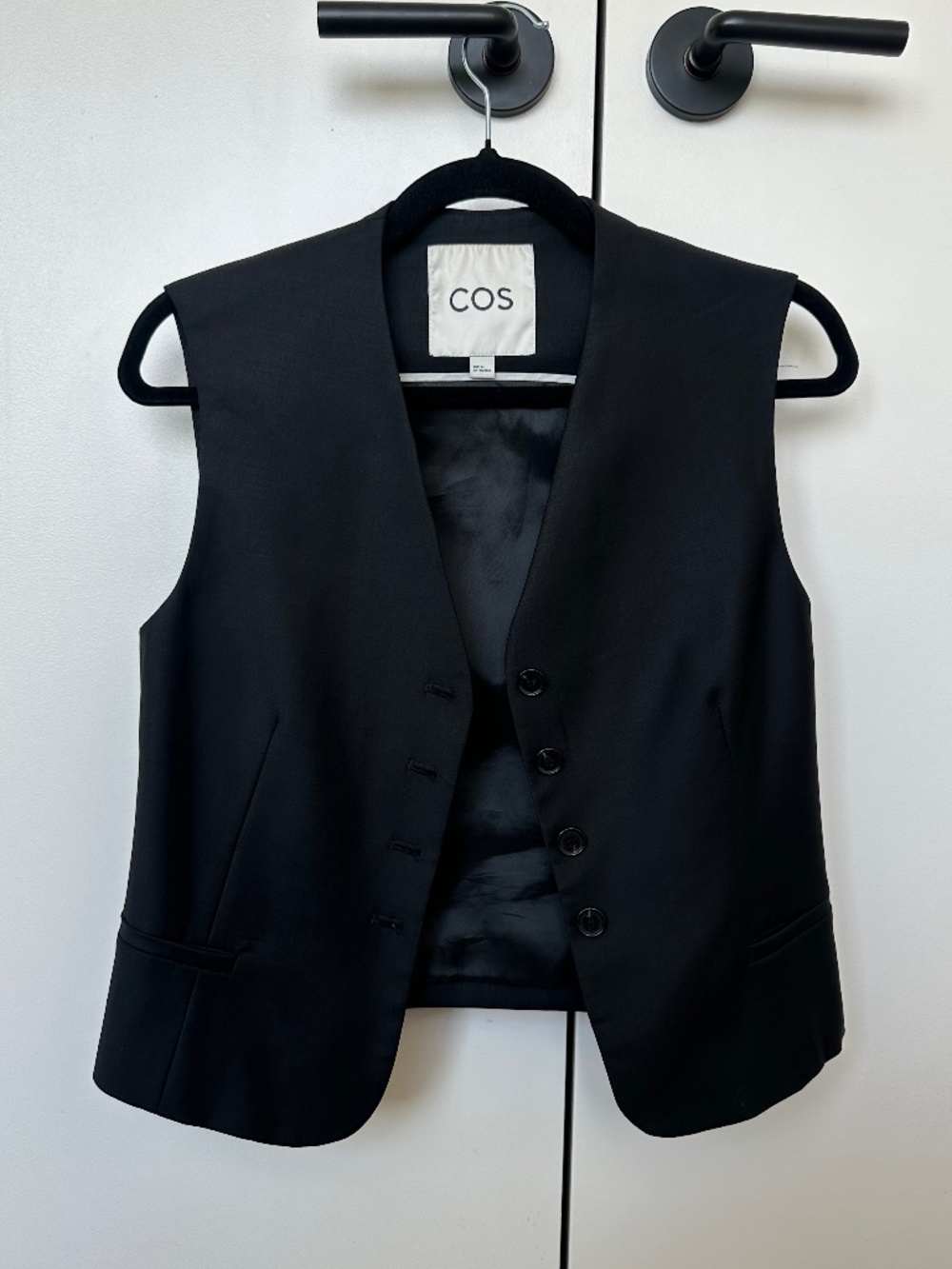 Cos women’s black tailored wool vest